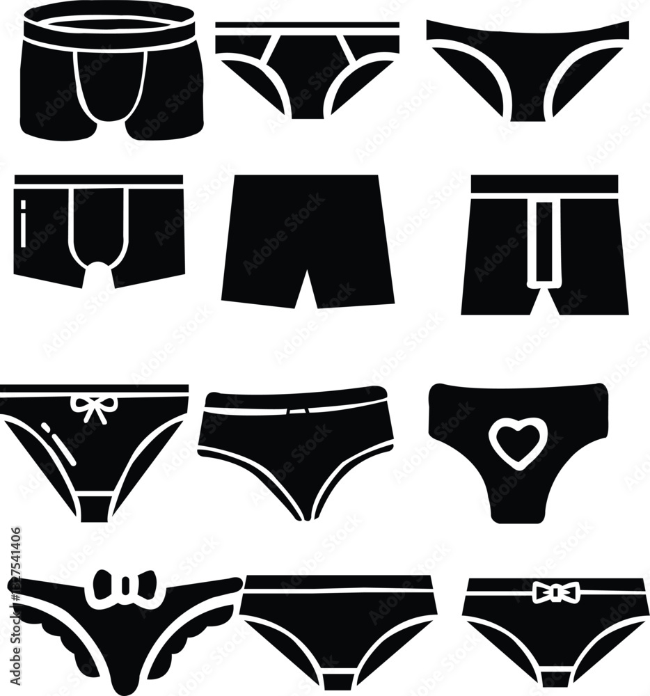 Fototapeta premium underwear glyph icon, dress, market