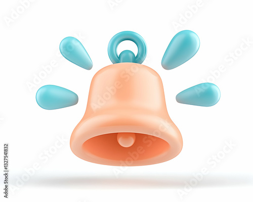 Pastel-colored bell icon with teal splashes