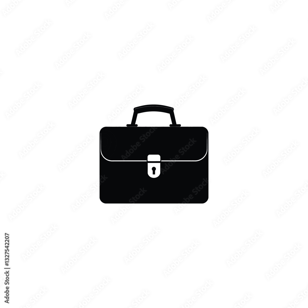 briefcase minimalist Black Briefcase Icon: Simple Vector Design with Handle and Lock briefcase minimalist Black Briefcase Icon: Simple Vector Design with Handle and Lock