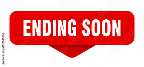 ending soon sticker. ending soon sign on transparent background