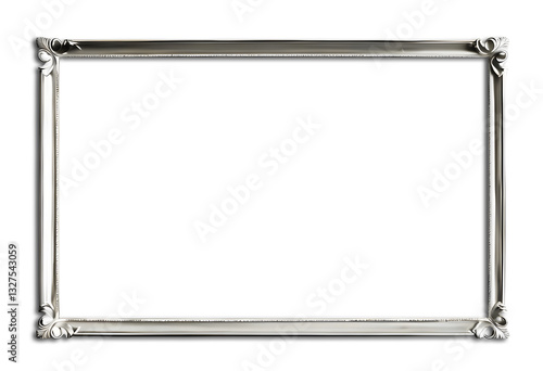 Exquisite Metal Picture Frame Featuring Elegant Details and Ornate Filigree Designs for Luxurious Home Décor Transparent PNG image
