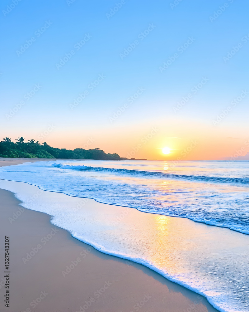 Obraz premium Peaceful sunrise beach scene