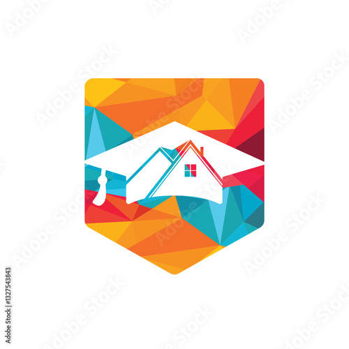 House school education logo design. Student housing logo template.