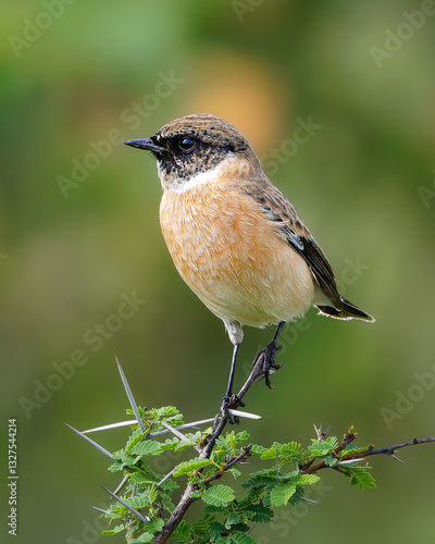 Canvas Print A beautiful Siberian Stonechat