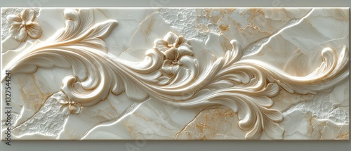 Panel kuchenny z motywem Ornate marble-style wall decor