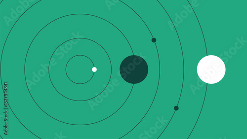 A clean and modern geometric background inspired by planetary orbits. Futuristic concept illustration ideal for technology, science, and space related creative works. High resolution abstract digital 