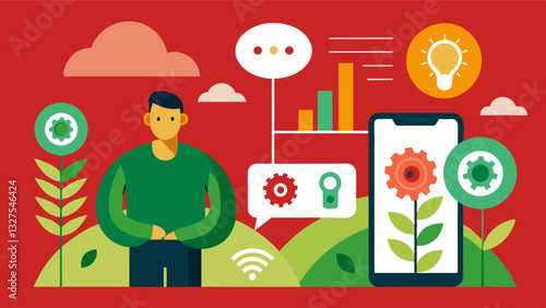The AIpowered harvest prediction model notifies farmers of potential crop disease outbreaks allowing them to take preventative measures and minimize losses.. Vector illustration
