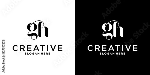 GH or HG initial letter logo design vector