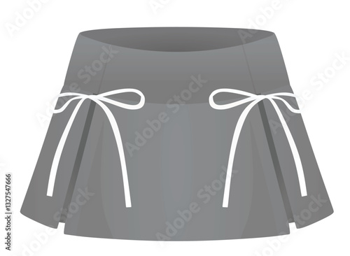 Grey mini skirt. vector illustration