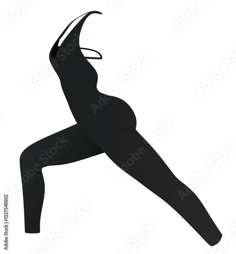 Black romper playsuit. vector illustration