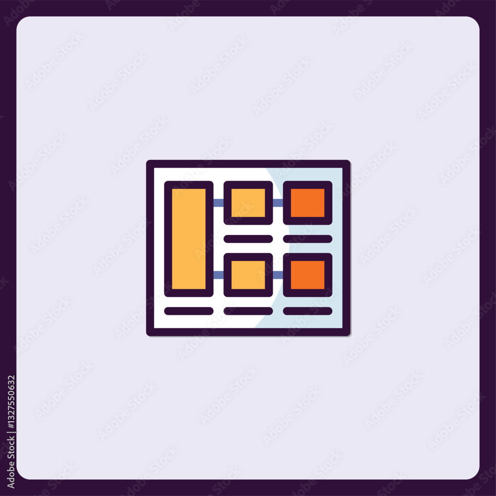 Minimalist layout interface icon for web design and application development Minimalist layout interface icon for web design and application development