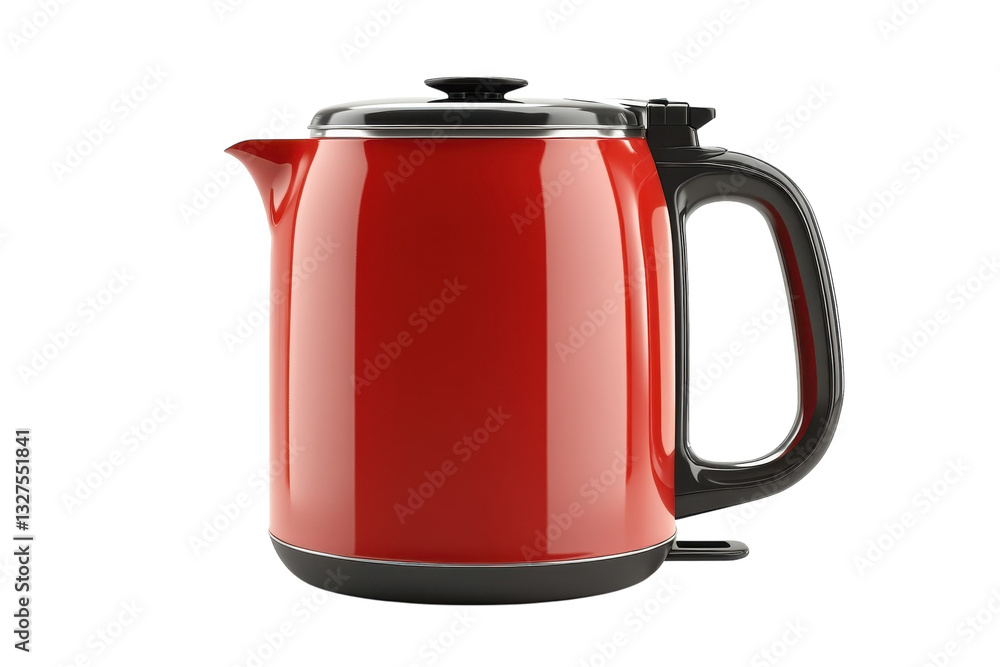 A Vibrant Red Electric Kettle, A Stylish Kitchen Companion Bringing Warmth And Comfort To Your Mornings, With A Sleek Modern Design And Contrasting Black Accents Isolated on Transparent Background A Vibrant Red Electric Kettle, A Stylish Kitchen Companion Bringing Warmth And Comfort To Your Mornings, With A Sleek Modern Design And Contrasting Black Accents Isolated on Transparent Background