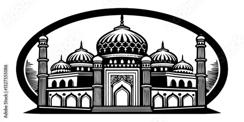 mosque architecture, featuring a minaret and dome, stands as a religious landmark in the city