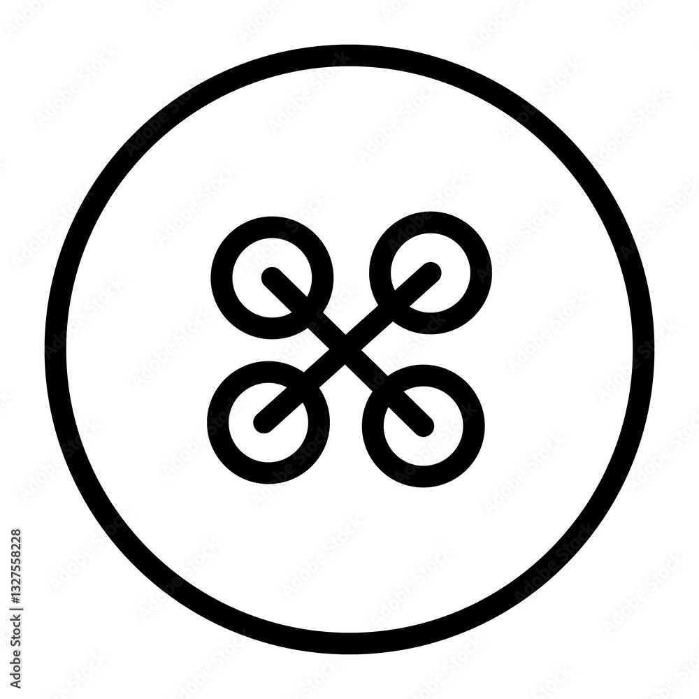 Simple Sewing Button Icon on Transparent Background for Versatile Graphic Use