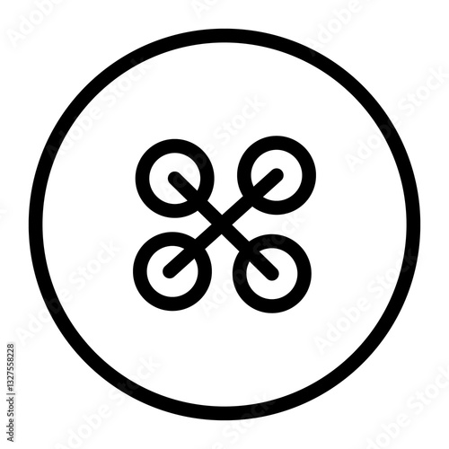 Simple Sewing Button Icon on Transparent Background for Versatile Graphic Use