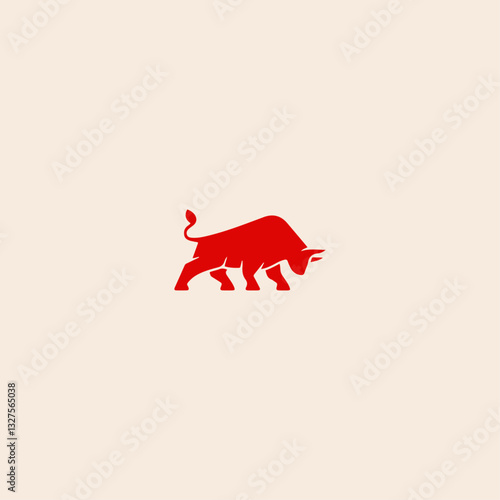 Bull icon flat vector design. 