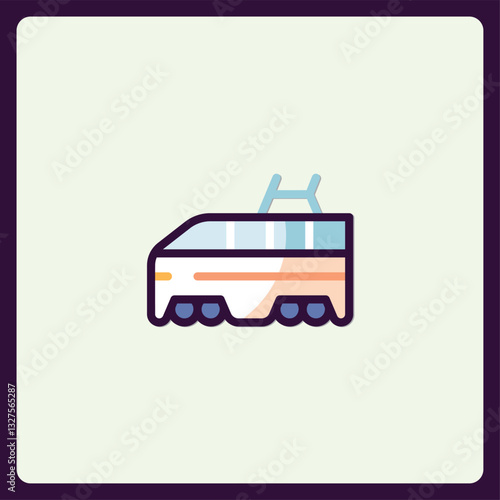 High-Speed Electric Train Icon Vector Illustration for Modern Transportation