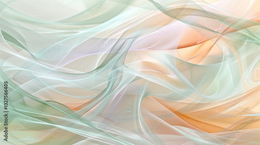 Obraz premium Abstract Flowing Silk Background with Soft Pastel Colors and Elegant Waves