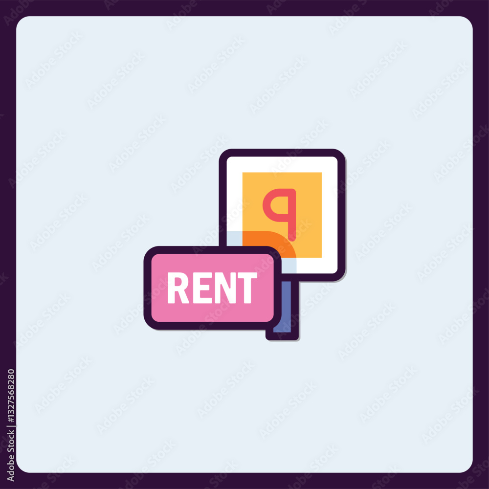 Stylized Icon Representing Real Estate Rental Services and Market Availability Stylized Icon Representing Real Estate Rental Services and Market Availability