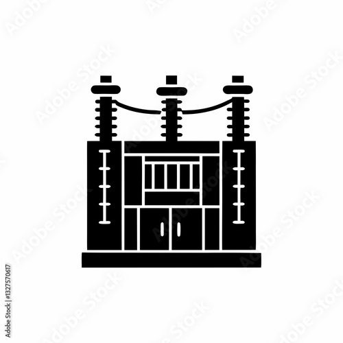 creative details electric substation icon vector illustration 