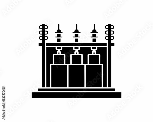 creative details electric substation icon vector illustration 