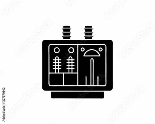 creative details electric substation icon vector illustration 