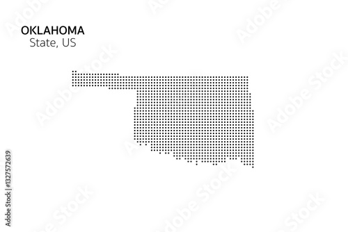 Map of Oklahoma state, US