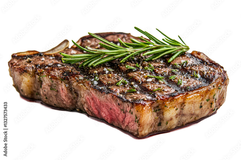 Grilled steak with rosemary on a transparent background Grilled steak with rosemary on a transparent background
