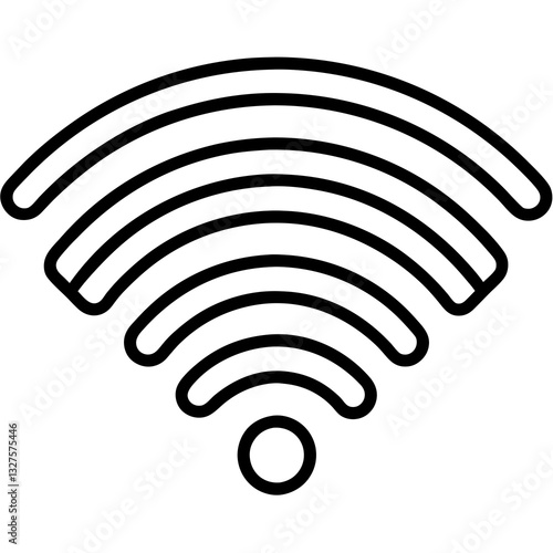 Vector wifi icon, simple design, black outline, copy space
