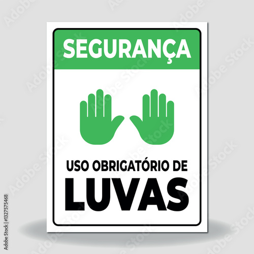 sign indicating mandatory use of gloves
