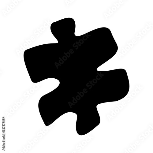 Simple Puzzle Piece Icon on Transparent Background for Versatile Design Use
