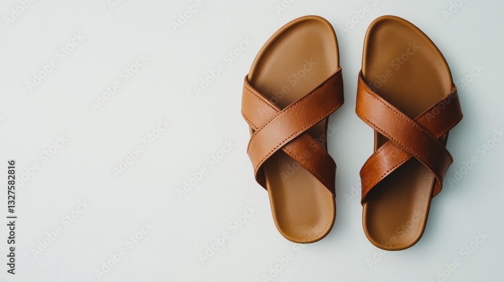 Fototapeta premium Fashionable sandals isolated on white background