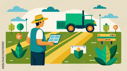 The advanced mapping capabilities of precision planting machines allow for the creation of detailed field maps which aid farmers in making informed decisions for future planting. Vector illustration