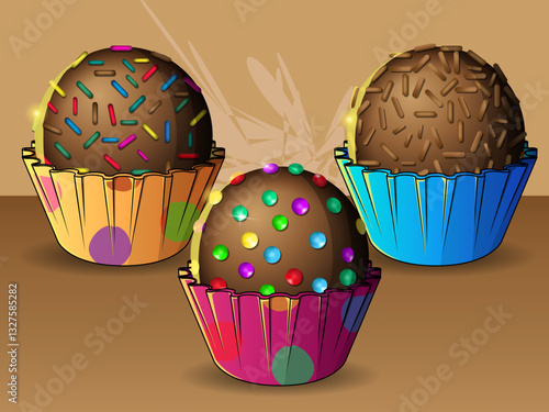 Brigadeiro, doce brasileiro de chocolate com granulados