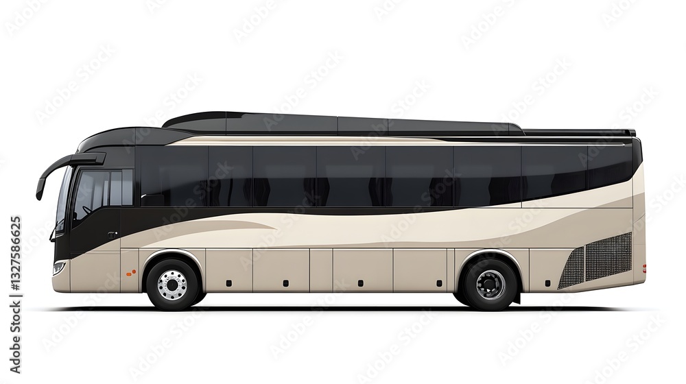 Luxury tourist coach with tinted windows, isolated scene Luxury tourist coach with tinted windows, isolated scene