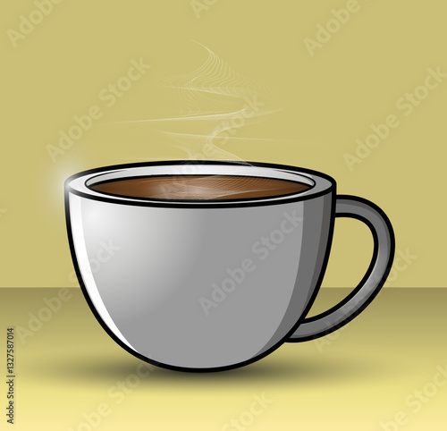 Xícara de café quente com vapor