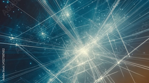 Abstract Digital Network Art: Intricate Connections and Data Flow Visualization