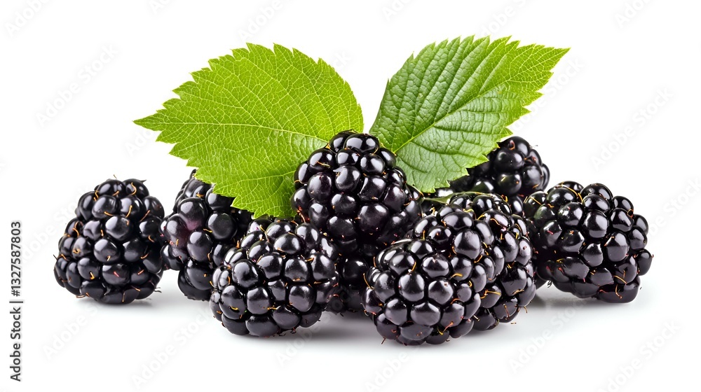 pile of blackberry with leaves isolated on white pile of blackberry with leaves isolated on white