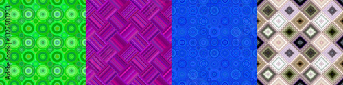 Seamless color geometric pattern set