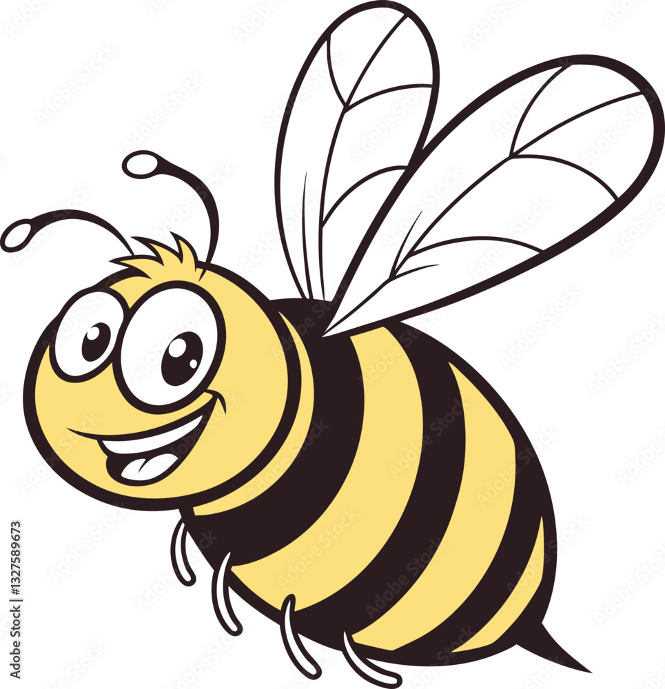 Obraz premium Simple and Clean Bee Vector Art – Minimalist Insect Illustration.