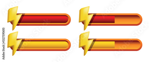 Energy bar. Video game interface elements. Vector clipart isolated on white background.