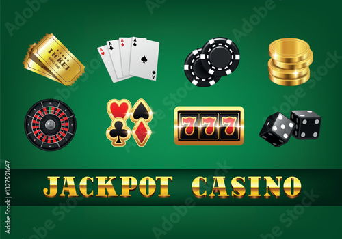 Сasino icons big set. Elements for user interface design.