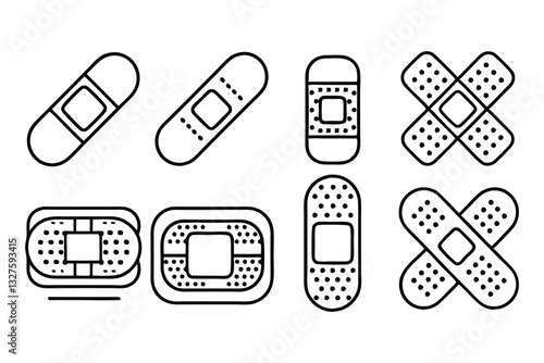 medical patch and plaster editable stroke outline