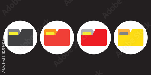 Free Download set of icon folder computer file colourful  document binder data archive, modern simple eps 10  - GFXLoad