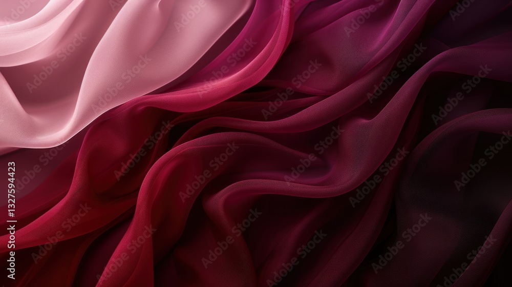 Obraz premium Elegant Silk Drapery in Rich Shades of Red and Pink Ideal for Luxury and Fashion Design Projec