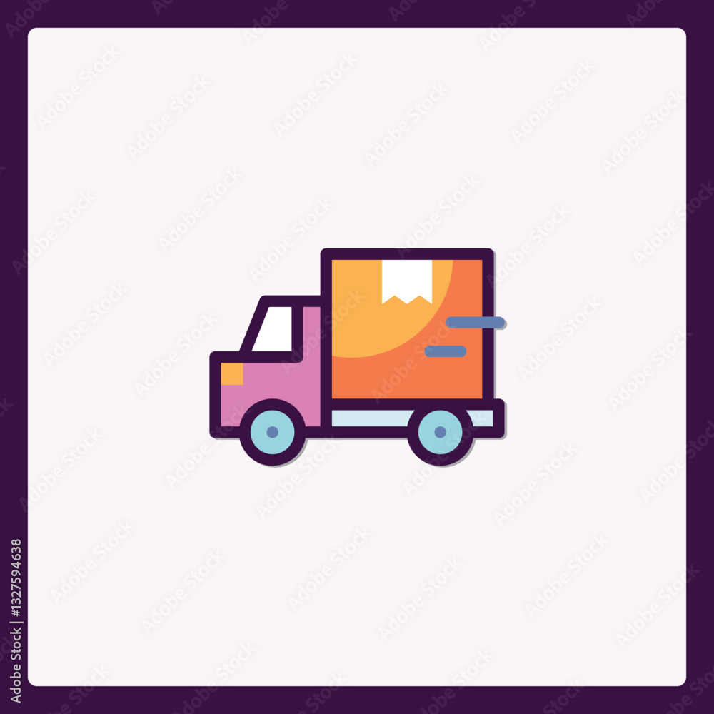 Stylized transportation icon conveying dispatch and delivery services Stylized transportation icon conveying dispatch and delivery services