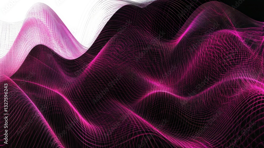 Abstract Pink and Black Waveform Digital Art Abstract Pink and Black Waveform Digital Art