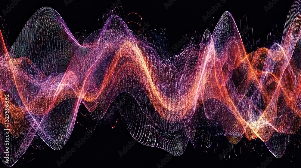 Obraz premium Abstract Digital Wave Patterns: A Stunning Visual Representation of Data