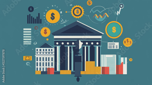 Crisis symbols concept problem economy banking business finance design investment icon vector.