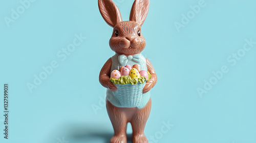 Obraz na płótnie Luxurious arrangement of chocolate Easter eggs and bunnies. w salonie